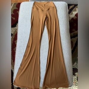 Offline By Aerie Real Me High Waisted Crossover Flare Legging (Camel Tan)